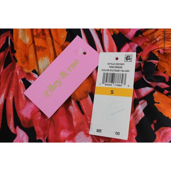 NWT Riley & Rae floral pink red dress womens small tropical boho cottagecore - Picture 4 of 7